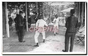 Postcard Old Fencing Assault has the & # 39epee