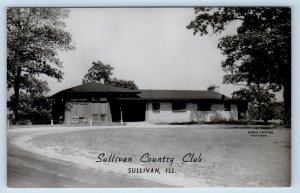 RPPC  SULLIVAN, Illinois IL ~ SULLIVAN COUNTRY CLUB Moultrie County Postcard