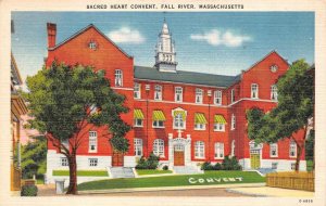 Fall River, MA Massachusetts  SACRED HEART CONVENT  ca1940's Linen Postcard