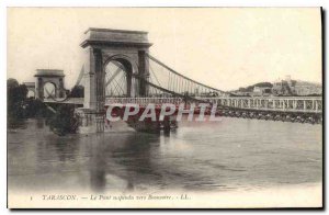 Old Postcard Tarascon Suspension Bridge to Beaucaire