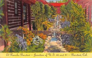 Barstow California El Rancho Garden Scene Antique Postcard K88317