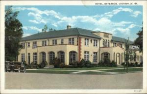 Louisville GA Hotel Jefferson c1920 Postcard