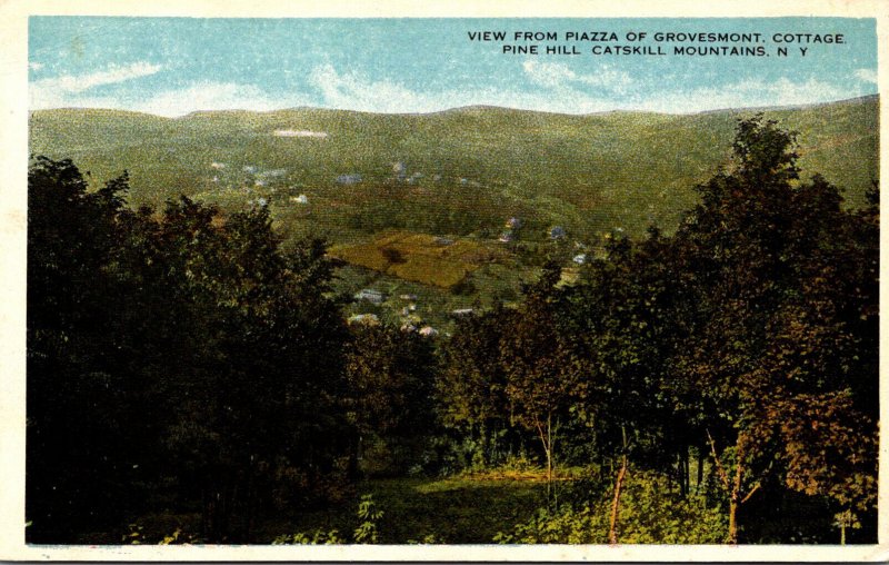 New York Catskills Pine Hill View From Piazza Of Grovesmont Cottage