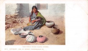 Moki Native American Indian Woman Making Pottery 1905c postcard