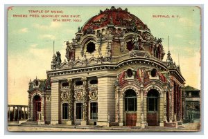 Vintage 1910's Postcard Temple of Music Death of President McKinley Buffalo NY