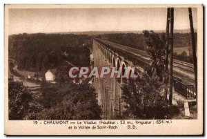 Old Postcard Chaumont Viaduct and the Valley of Saint Roch