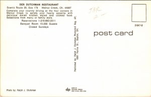 Der Dutchman Restaurant Streetview Walnut Creek Ohio Buggie Chrome Postcard 