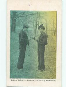 Pre-Linen Military NAVY SAILORS DRINKING BUTTERMILK AC6048