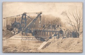 J87/ Brewster Ohio RPPC Postcard c1910 Stark Co Bridge Gang Construct 1005