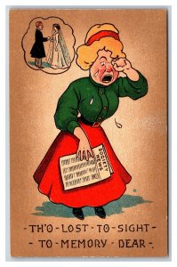 Women Suffrage Comic Tho Lost to Shight To Memory Dear UNP DB Postcard H18