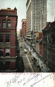 Vintage Postcard 1906 Walnut Street North From Third Street Cincinnati Ohio OH