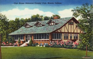 USA Indiana Muncie Club House Delaware County Vintage Postcard C224