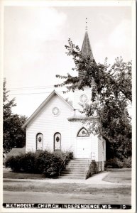 Real Photo Postcard Methodist Church in Independence, Wisconsin~131255
