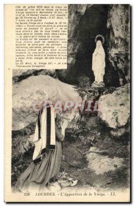 Old Postcard Lourdes The Apparition of the Virgin