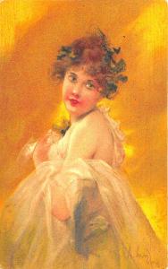 Beautiful Woman Partial Nude Signed 1902 Postcard