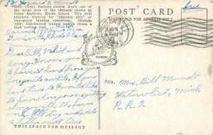 1944 Free US Navy Postmark On Camp Endicott, RI Obstacle Course WW2 Postcard