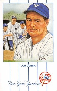 Lou Gehrig New York Yankees Baseball Unused 