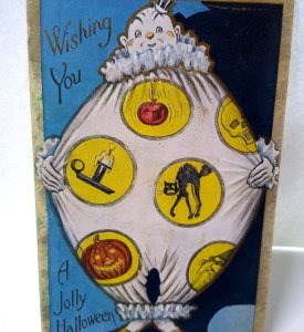 Halloween Postcard Jolly Clown Black Cat JOL Skull Witch Suit HM Rose TRG Unused 