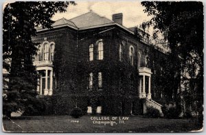 1909 College Of Law Champaign Illinois IL Campus Building Posted Postcard