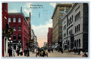 1915 Fayette Street Coca Cola Trolley Cars Syracuse New York NY Antique Postcard