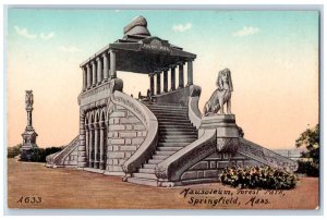 View Of Mausoleum Forest Park Springfield Massachusetts MA Vintage Postcard