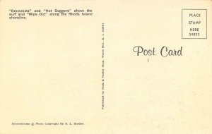 Surfers on Rhode Island Coast Line postcard