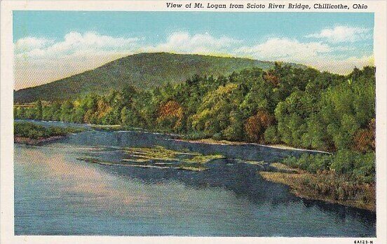 View Of Mount Logan From Scioto River Bridge Chillicothe Ohio