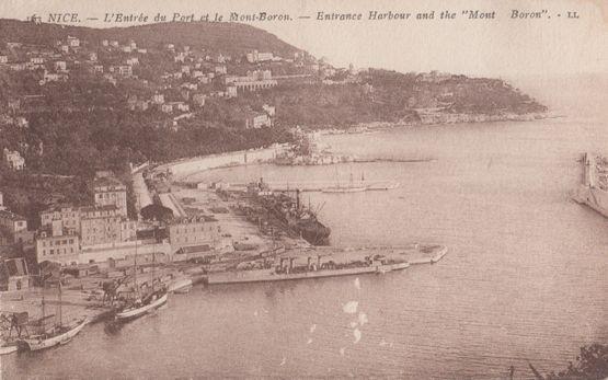 Mont Boron Nice Harbour Ships Antique French Postcard