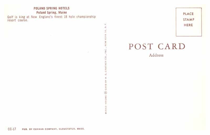 Postcard GOLF COURSE SCENE Poland Spring Maine ME AR3204