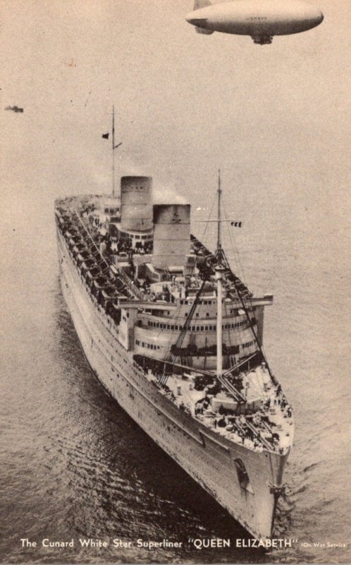 Cunard White Star Superliner Queen Elizabeth On War Service With ...