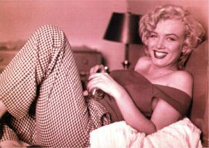 Marilyn Monroe on a Bed Reclining Modern Postcard