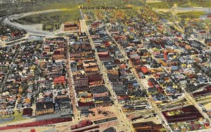 Muncie, Indiana IN    AERIAL CITY VIEW    ca1940's Curteich Linen Postcard