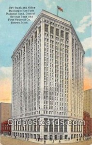New Bank & Office Building of the First National Bank Detroit, Mich, USA 1923 