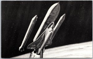Space Shuttle Boosters Jettisoned Solid Rockets Nasa Real Photo RPPC Postcard