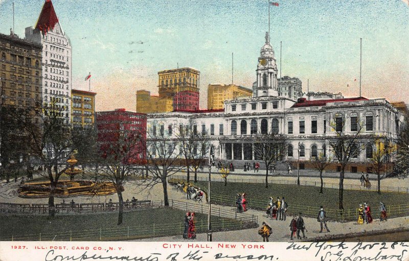 City Hall, New York City, Early Postcard, Used in 1905, Illustrated Post Card Co