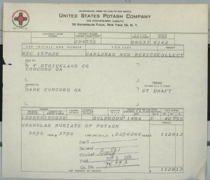 1955 United States Potash Company 30 Rockefeller Plaza New York NY Invoice  164 