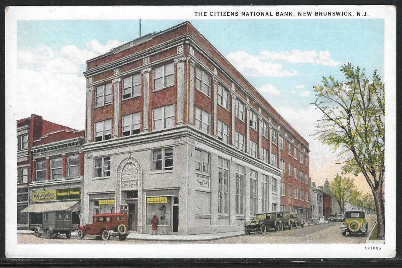 The Citizens National Bank, New Brunswick, New Jersey, Early Postcard, Unused