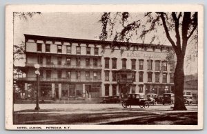 Potsdam NY Hotel Albion Old Car People On Steps New York Postcard C38