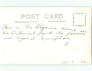 1938 rppc BEGONIA HOUSE Bathurst - Central Tablelands Nsw Australia HM2415