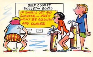 Golf Postcard Golf Course Bulletin Board Comic Unused
