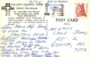Kellers Country Dorm Resort for Groups Eureka Springs Arkansas postcard