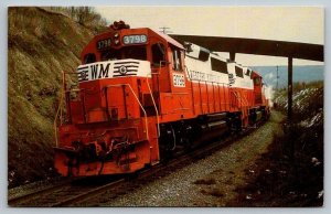 Western Maryland Railway RR Railroad Train Locomotive  Postcard