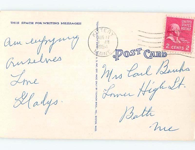 Linen GREETINGS FROM POSTCARD Kittery - Near York & Portsmouth Maine ME ho5925