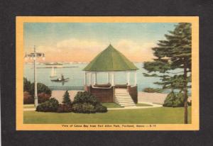 ME Casco Bay Harbor Fort Allen Park Portland Maine Vintage Postcard