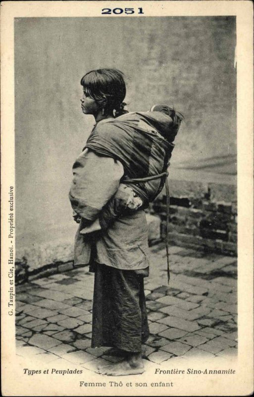 Vietnam Native Woman & Child Sino-Annamite Femme Tho Publ in Hanoi c1900