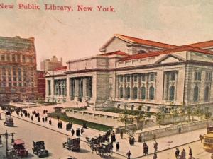 Postcard Hand Tinted View of  New Public Library, NY  1911        Y9