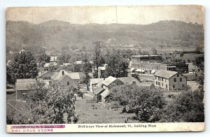 1913 RICHMOND VERMONT DEPOT SQUARE RAILROAD VIEW POSTCARD P3398