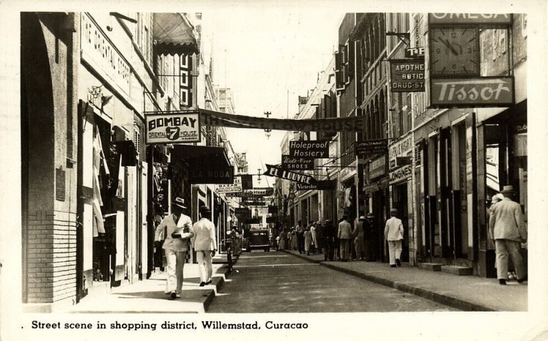 curacao, WILLEMSTAD, Street Scene Shopping District (1951) Cunard White Star