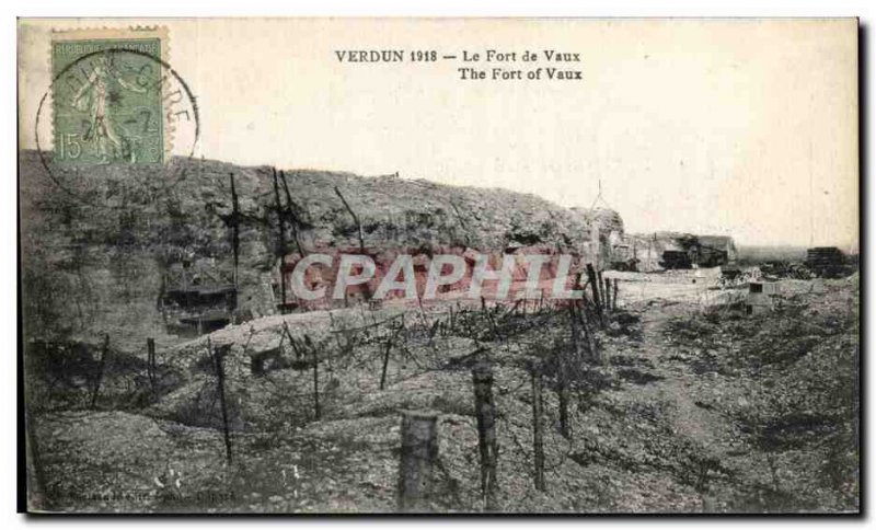 Old Postcard Verdun Fort de Vaux Army