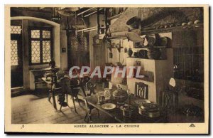 Postcard Old Alsatian Museum Kitchen